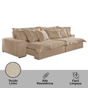 Ver imagem 3 de Sofá Luz Linho 02 Módulos de 100m B25cm Meu Sofá Online A226 Linho Bege