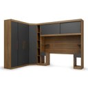 Ver imagem 2 de Guarda Roupa Casal Modulado 5 Peças 6 Portas Ipê Wood/Grafite Gênova Plus