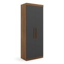 Ver imagem 3 de Guarda Roupa Casal Modulado 5 Peças 6 Portas Ipê Wood/Grafite Gênova Plus Cinza