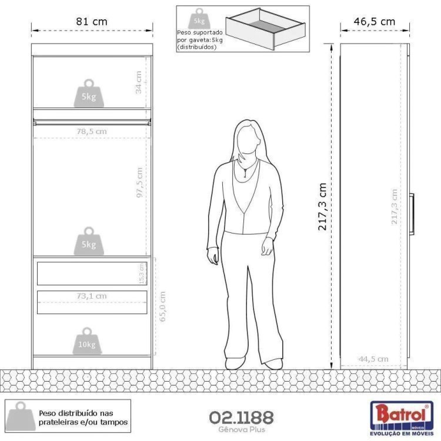 Conjunto para Quarto com Guarda Roupa Modular Gênova Plus - 8