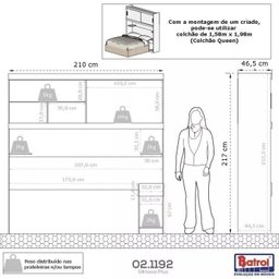 Conjunto para Quarto com Guarda Roupa Modular Gênova Plus - 19