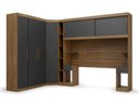 Ver imagem 2 de Guarda Roupa Casal Modulado 5 Peças 6 Portas Ipê Wood/Grafite Gênova Plus Cinza