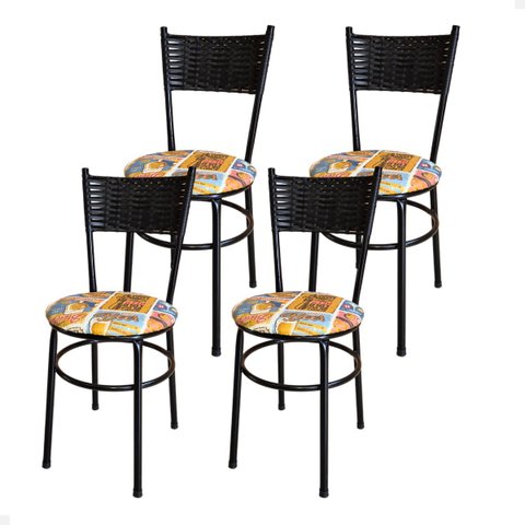 Conjunto 4 Cadeiras para Cozinha Viena:happy Hour