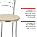 Ver imagem 6 de Banqueta Alta Cromada com Assento Estofado e Encosto para Bancada Cozinha Área Gourmet Cromado/Bege