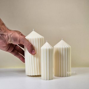 Kit de Velas Decorativas com Linhas Retas e Design Clássico e Atemporal