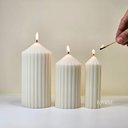 Ver imagem 5 de Kit de Velas Decorativas com Linhas Retas e Design Clássico e Atemporal