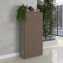 Ver imagem 1 de Armário Alto para Escritório com 2 Portas Pivotantes P25 Cinza/Walnut/Grafito