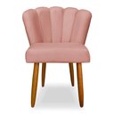 Ver imagem 2 de Kit 4 Cadeiras de Jantar Pétala Estofada Pés Palito Veludo Rosê - Montanaris Decor