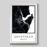 Quadro Mapa Joinville - 30x20cm - Moldura Padrão Branco - 1
