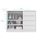 Ver imagem 4 de Cômoda Infantil Pietra com 2 Portas e 4 Gavetas Branco - PR Baby