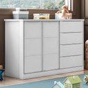 Ver imagem 2 de Cômoda Infantil Pietra com 2 Portas e 4 Gavetas Branco - PR Baby