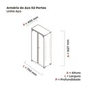 Ver imagem 3 de Armário de Aço 2 Portas 3 Prateleiras com Chave AP408SL