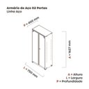 Ver imagem 3 de Armário de Aço 2 Portas 3 Prateleiras com Chave AP408SL