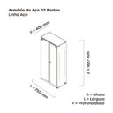 Ver imagem 3 de Armário de Aço 2 Portas 3 Prateleiras com Chave AP408SL