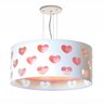 Lustre Infantil Pendente Corações com Cristais 40x16 - 1