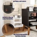 Ver imagem 4 de Mesa de Cabeceira Retrô Pés Palito de Madeira Mesinha Lateral Várias Cores Preto