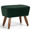 Ver imagem 1 de Puff Decorativo Pés de Madeira Fixo Juliet D02 Veludo Verde C-303 - Lyam Decor