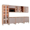 Ver imagem 2 de Cozinha Modulada 7 Peças Brilhante 1 Cristaleira 3 Balcões 3 Armários Aéreo Cinamomo/Platina