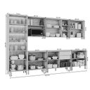 Ver imagem 3 de Cozinha Modulada 7 Peças com 1 Cristaleira 3 Balcões e 3 Armários Aéreos Brilhante