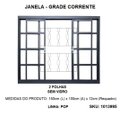 Ver imagem 2 de Janela de Correr Central Aço Zarcão 2 Folhas Grade Corrente sem Vidro 150x100