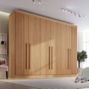 Ver imagem 4 de Guarda-Roupa Casal MDF Ripado 6 Portas 6 Gavetas Paris Plus Marrom/Cinamomo