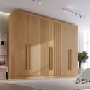 Ver imagem 1 de Guarda-Roupa Casal MDF Ripado 6 Portas 6 Gavetas Paris Plus Marrom/Cinamomo