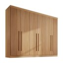 Ver imagem 5 de Guarda-Roupa Casal MDF Ripado 6 Portas 6 Gavetas Paris Plus Marrom/Cinamomo