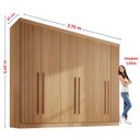 Ver imagem 7 de Guarda-Roupa Casal MDF Ripado 6 Portas 6 Gavetas Paris Plus Marrom/Cinamomo