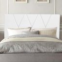 Ver imagem 2 de Cabeceira Estofada Cama Box King Jade 195cm Suede Branco
