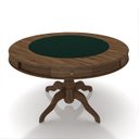 Ver mais imagens de Mesa de Jogos Carteado 6 Lugares Bellagio com Gavetas e Tampo Reversível Base Estrela com Tecido Nog