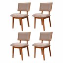 Ver imagem 2 de Kit 4 Cadeiras Madeira Maciça e Estofada Luxo Bréscia Espresso Móveis 