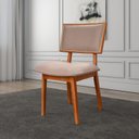 Ver imagem 3 de Kit 4 Cadeiras Madeira Maciça e Estofada Luxo Bréscia Espresso Móveis Marrom/Champagne