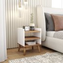 Ver imagem 1 de Mesa de Cabeceira Retrô Pés Palito de Madeira Mesinha Lateral Várias Cores Branco