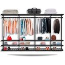 Ver imagem 1 de Guarda Roupa Closet Aramado sem Portas CLR285 - 3,40m - Preto