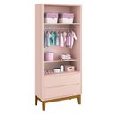 Ver imagem 6 de Quarto de Bebê 2 Portas e Cômoda Gaveteiro New Classic Rosa com Pés Madeira e Colchão Gazin – Reller