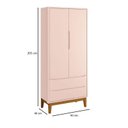 Ver imagem 5 de Quarto de Bebê 2 Portas e Cômoda Gaveteiro New Classic Rosa com Pés Madeira e Colchão Gazin – Reller