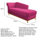 Ver imagem 4 de Kit Diva Recamier Vanessa 160cm Lado Direito e 02 Poltronas Laura Suede - Doce Sonho Móveis RECAMIER