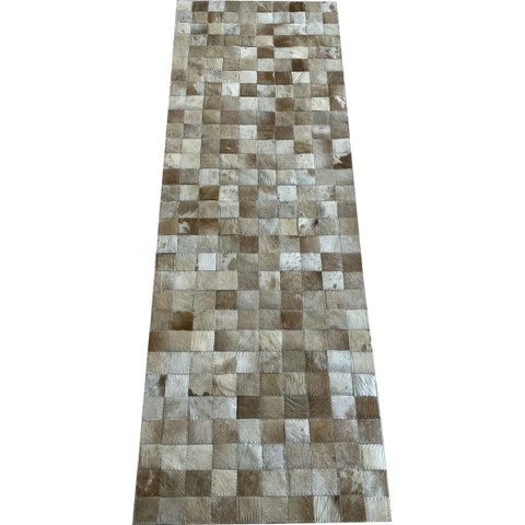 Tapete Couro Quadriculado Bege Malhado 0,50x1,50 S/b Pç 5