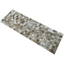 Ver imagem 2 de Tapete Couro Quadriculado Bege Malhado 0,50x1,50 S/b Pç 5