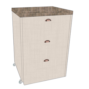 Mesa Multiuso Projeto Camarim Madeirado com Assento Estofado Cool/ Linho