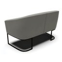 Ver imagem 4 de Sofá Namoradeira e 2 Poltronas Base Industrial Preto Stella Suede D03 - D'Rossi Cor Grafite