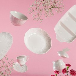 Prato Fundo Lyor de Porcelana New Bone Butterfly Flower 8517 - 8