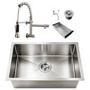 Ver imagem 1 de Kit Cuba Gourmet Cozinha 50x40 Inox 304 Prata com Torneira Parede 2 Saídas Brinovar