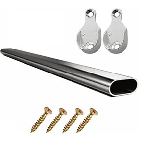 Kit Tubo Cabideiro Oval Arara P/ Guarda Roupas Móvel Varias Medidas:75cm
