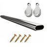 Kit Tubo Cabideiro Oval Arara P/ Guarda Roupas Móvel Varias Medidas:75cm - 1
