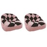 Kit 02 Poltrona Paloma Escritório Sala Pé Plástico Suede Rosa Bebê e Suede Marrom - DOMINIC DECOR - 1
