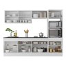 Armário de Cozinha Completa 5 Peças com Rodapé Mp2180 Made Multimóveis Branco/dourado - 4