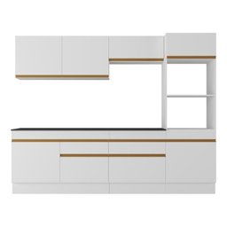 Armário de Cozinha Completa 5 Peças com Rodapé Mp2180 Made Multimóveis Branco/dourado - 5