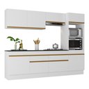 Ver imagem 1 de Armário de Cozinha Completa 5 Peças com Rodapé Mp2180 Made Multimóveis Branco/dourado