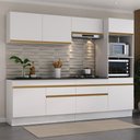 Ver imagem 2 de Armário de Cozinha Completa 5 Peças com Rodapé Mp2180 Made Multimóveis Branco/dourado
